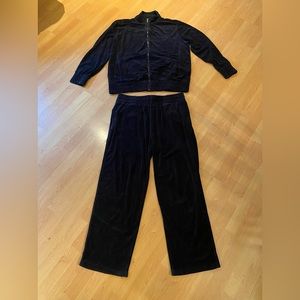 Sean John Men’s Black Velour Tracksuit/Sweatpants & Jacket Set 3XL